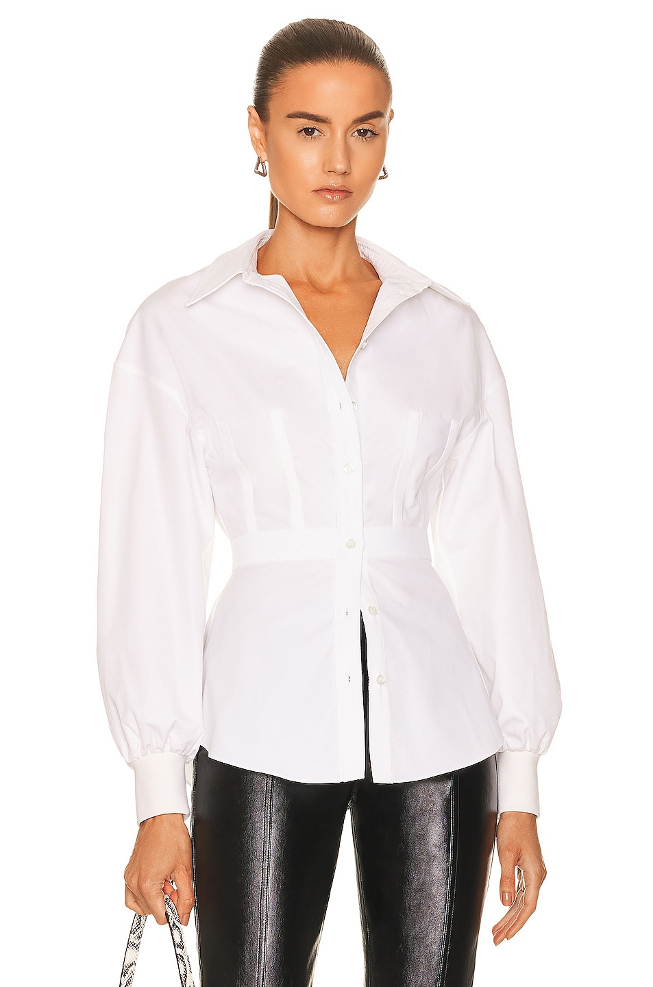 Image 1 of Alexander McQueen Peplum Shirt in Optical White