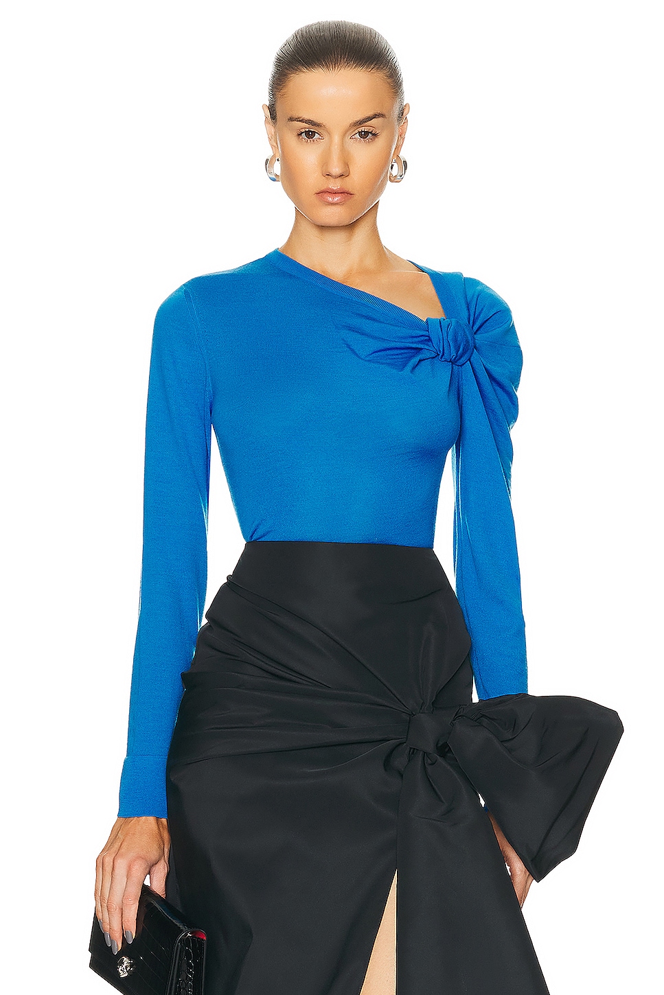 Image 1 of Alexander McQueen Asymmetric Knot Top in Lapis Blue