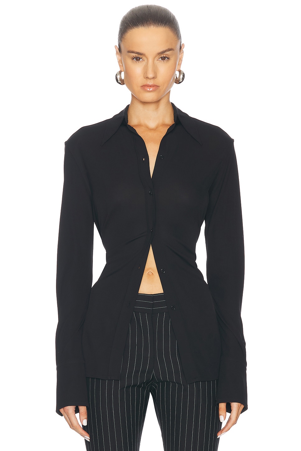 Shop Alexander Mcqueen Button Up Top In Black