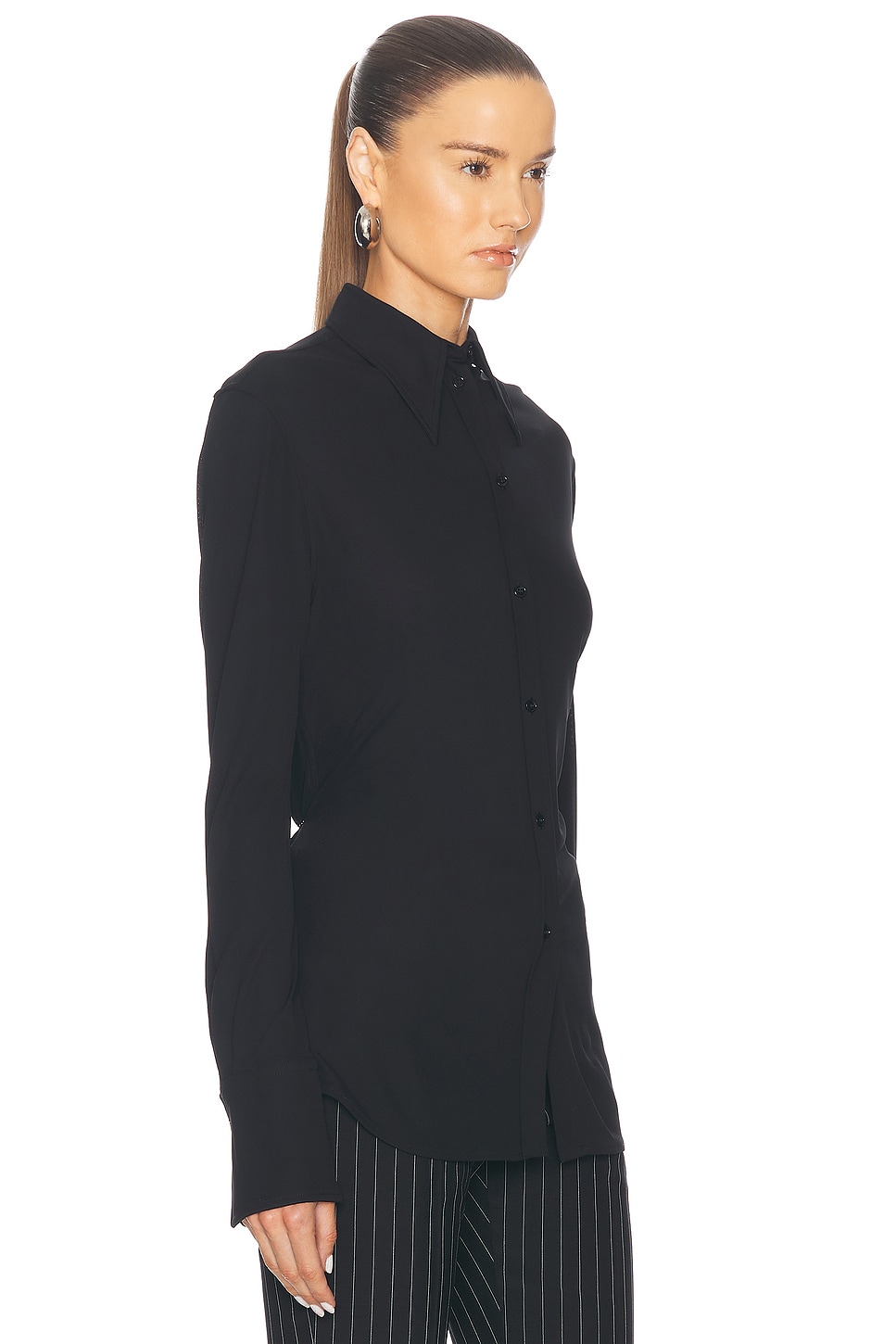 Shop Alexander Mcqueen Button Up Top In Black