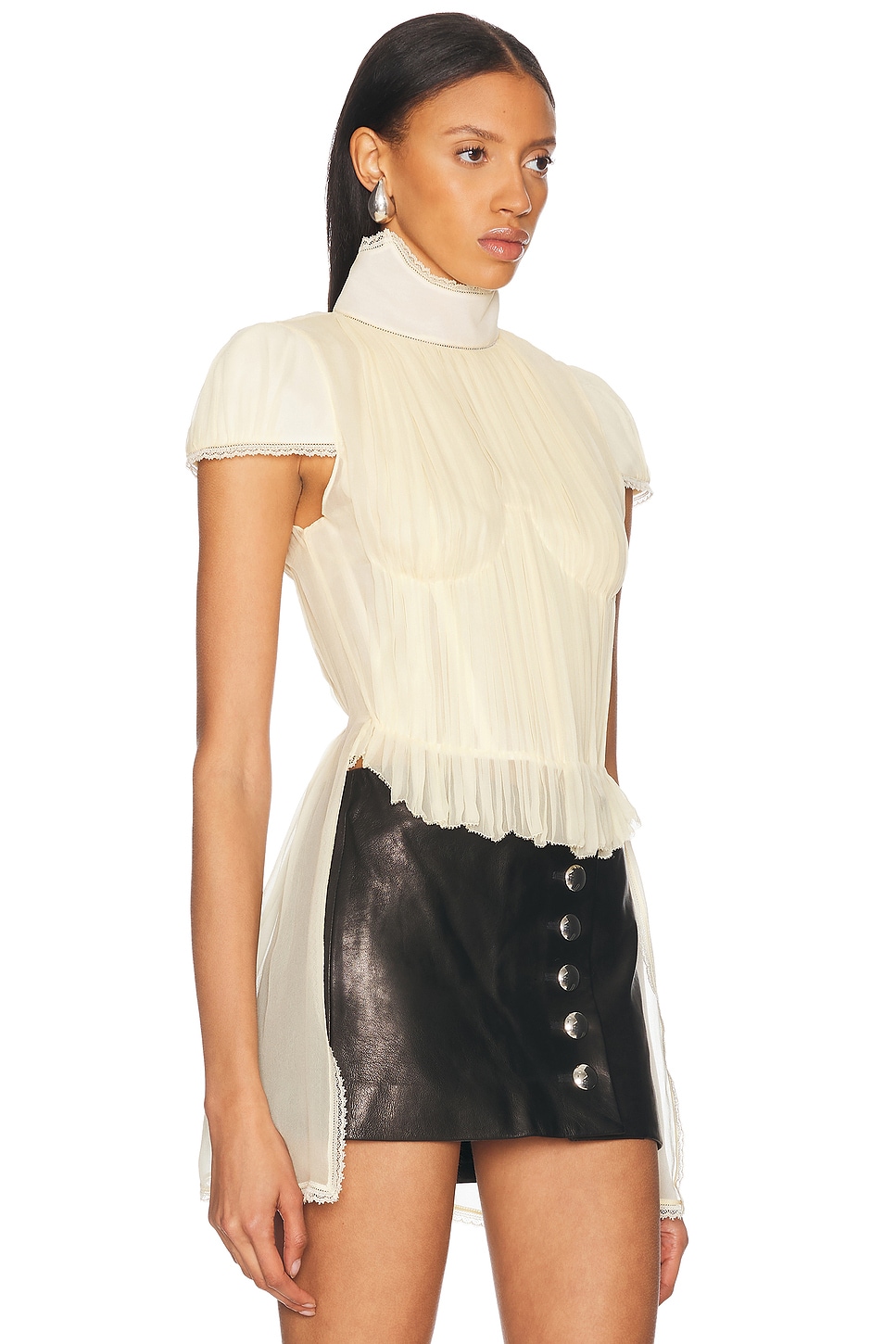 Alexander Mcqueen Chiffon Pleated Top
