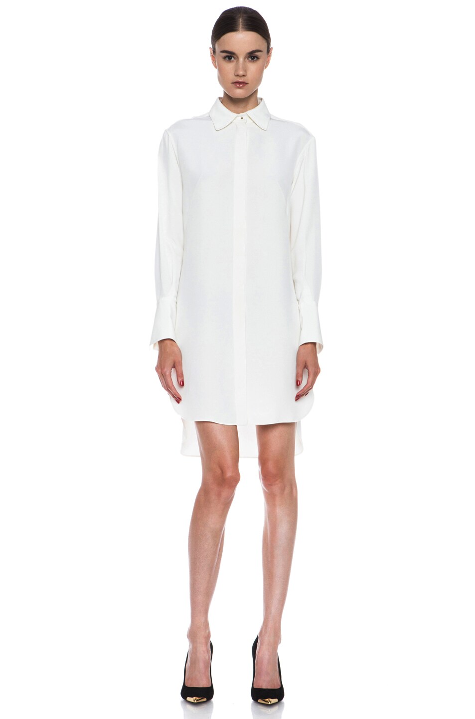 Image 1 of Alexander McQueen Heavy Cady Silk Tunic Blouse in Ivory