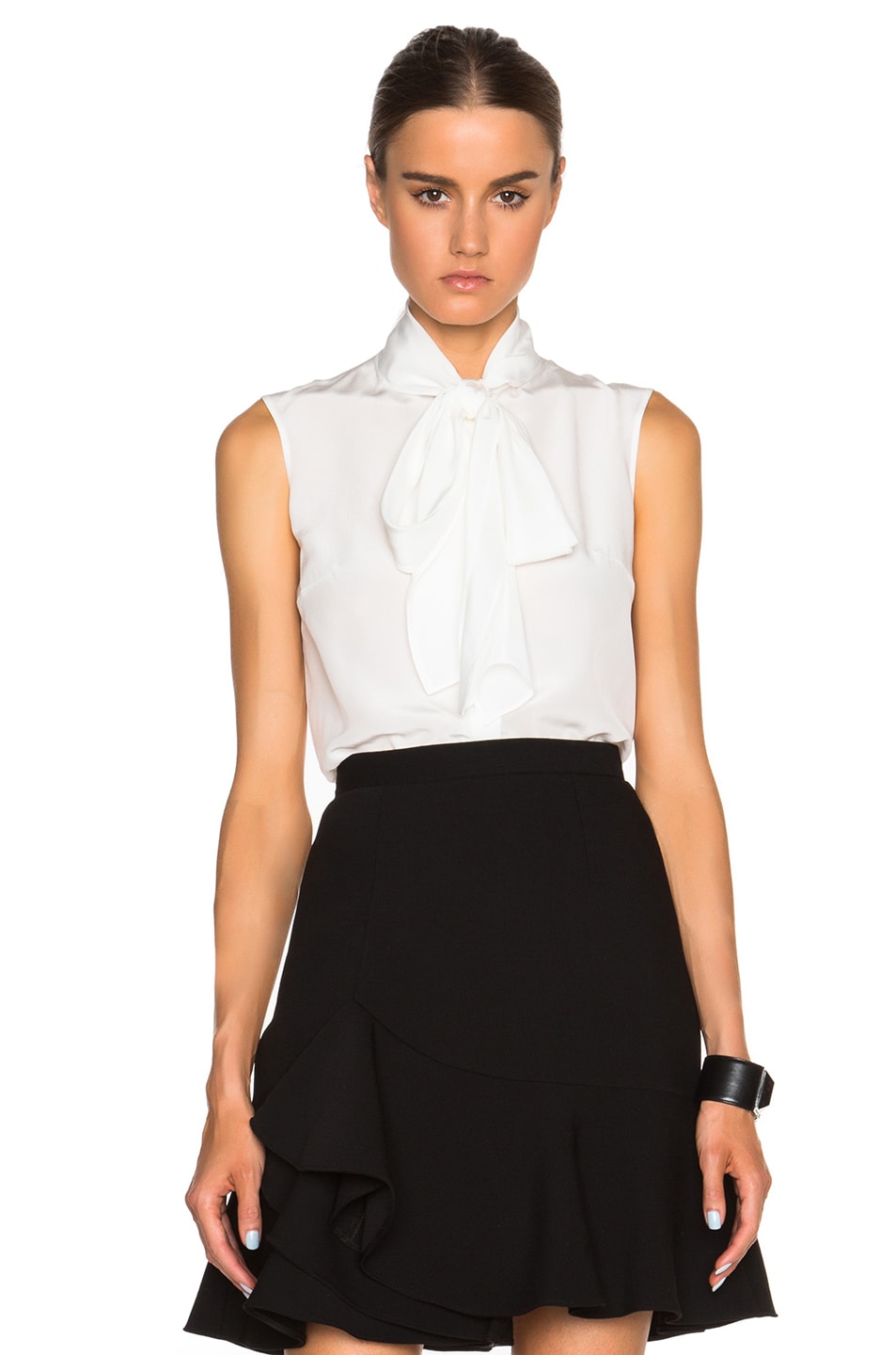 Image 1 of Alexander McQueen Crepe De Chine Blouse in Ivory