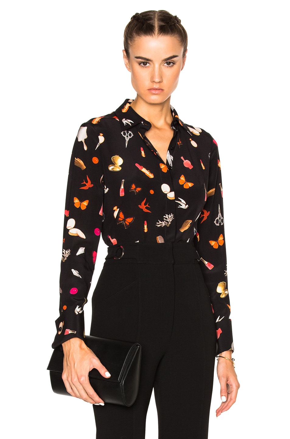 Image 1 of Alexander McQueen Button Up Blouse in Black Mix