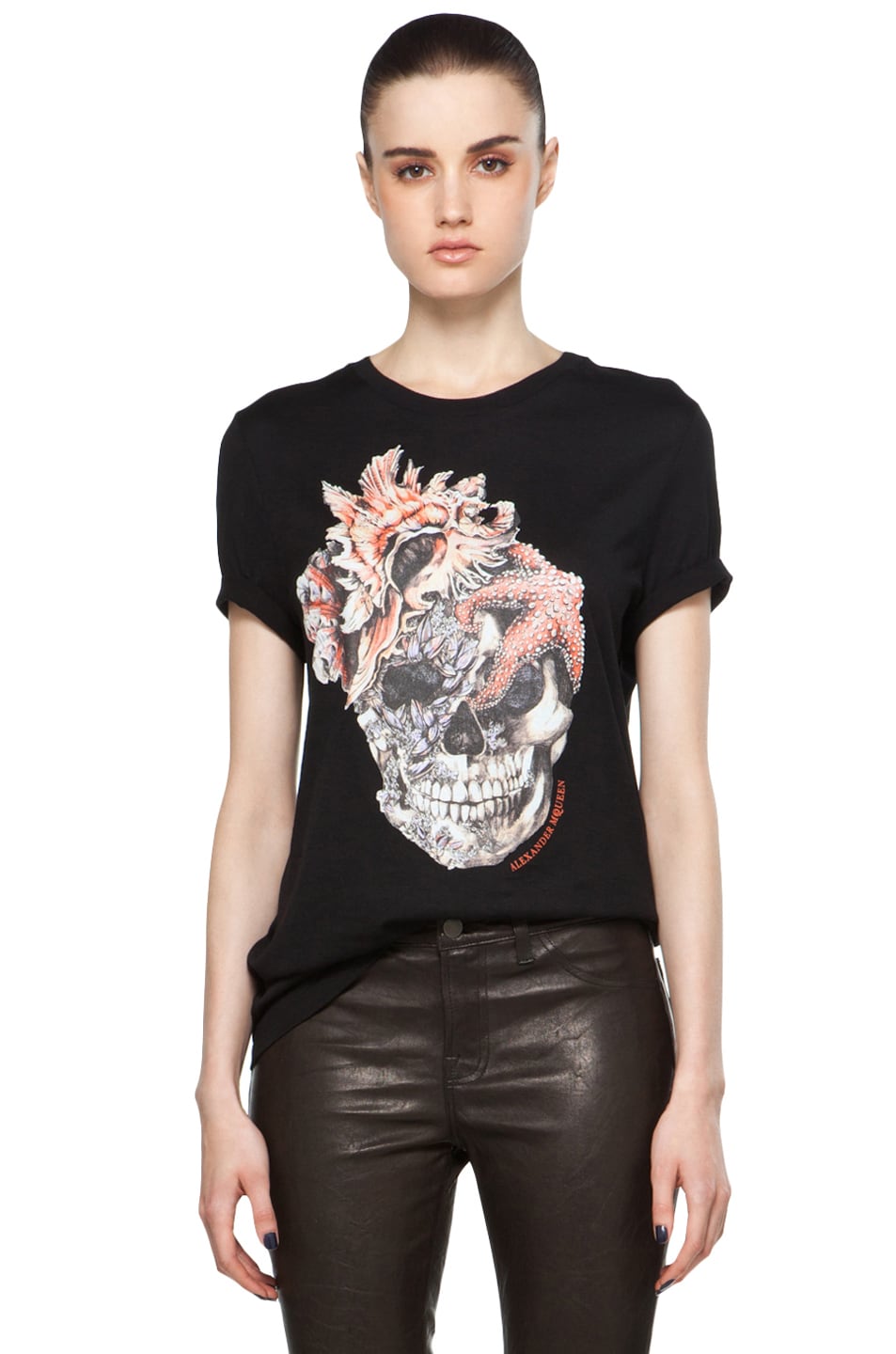 Alexander McQueen Shell Skull Oversize Tee in Black | FWRD