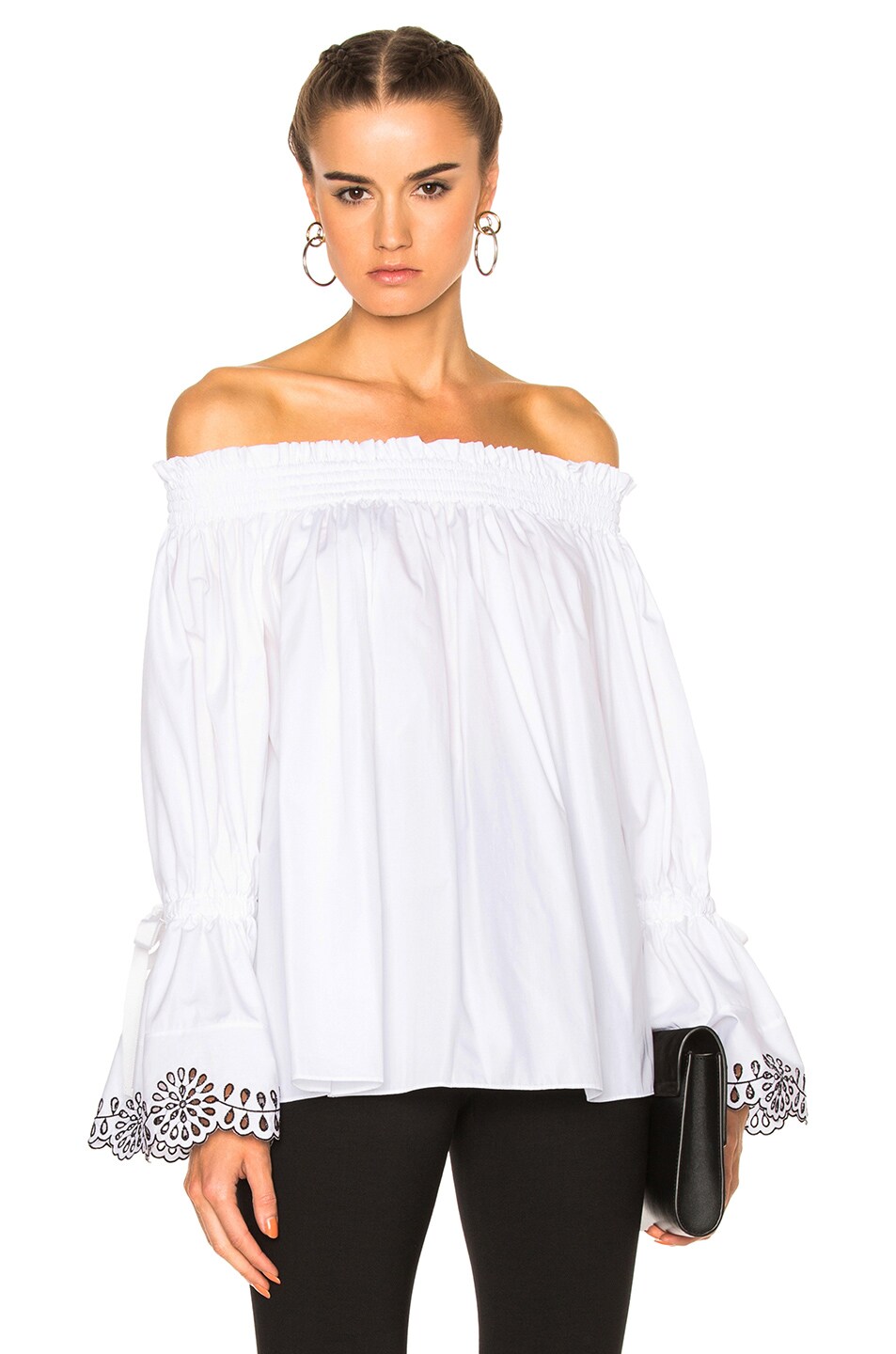Image 1 of Alexander McQueen Embroidered Top in Black & White