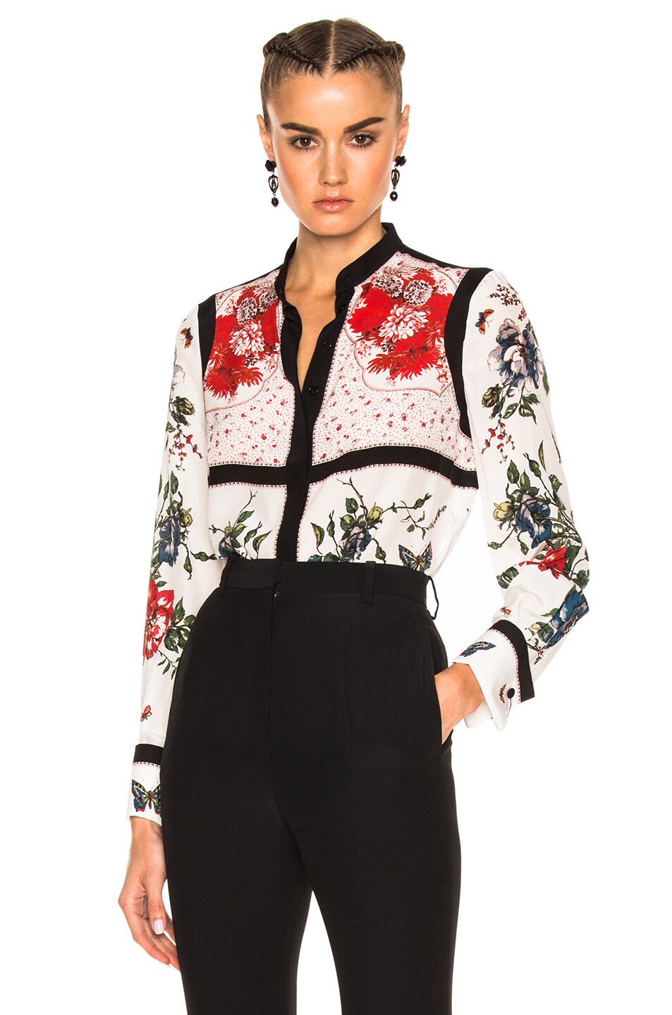 Image 1 of Alexander McQueen Printed Blouse in Ivory