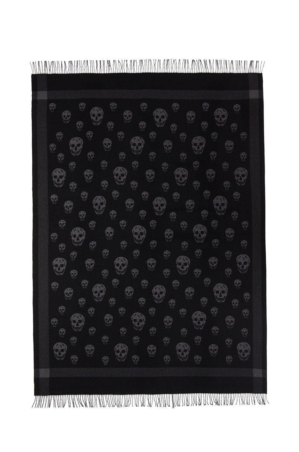 Image 1 of Alexander McQueen Skull Blanket in Black & Dark Grey