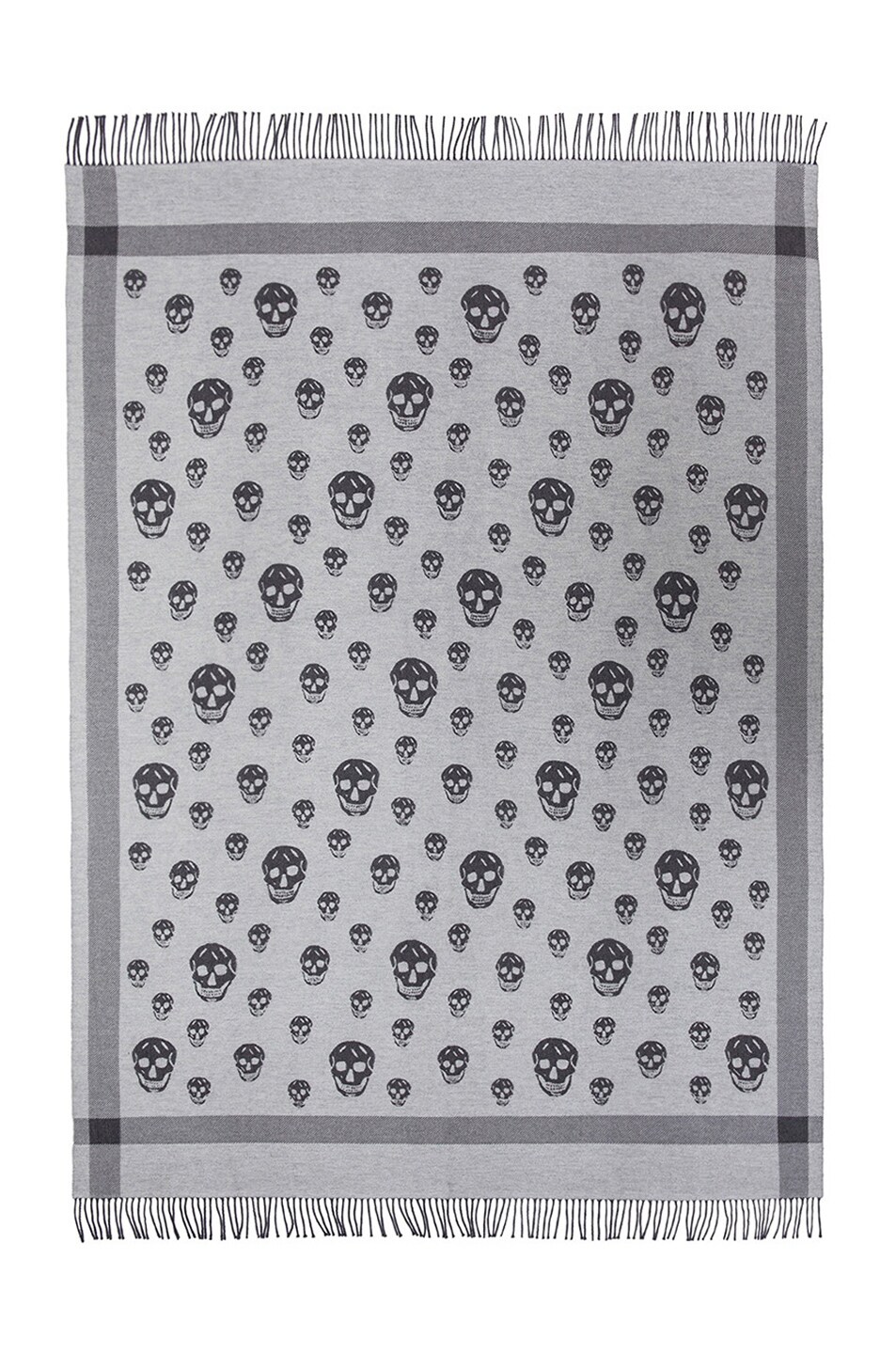 Image 1 of Alexander McQueen Skull Blanket in Zinc & Dark Grey