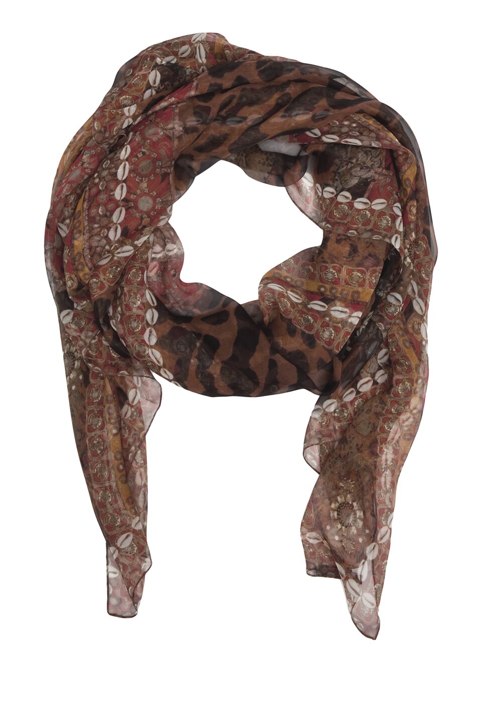 Alexander McQueen Patchwork Scarf in Brown & Blue | FWRD