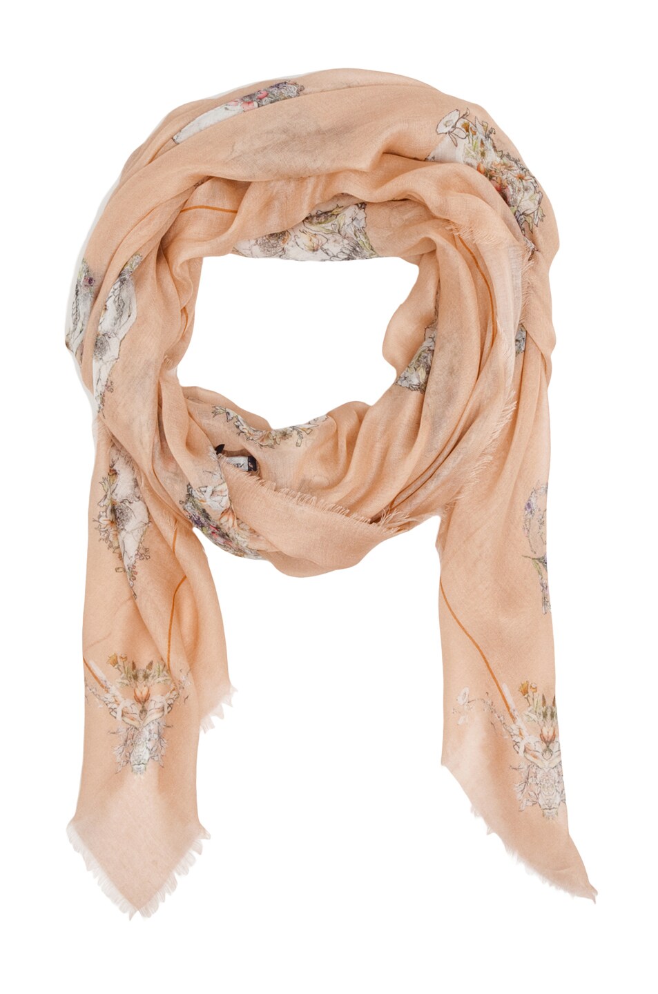 Image 1 of Alexander McQueen Flower Skull Scarf in Lilac