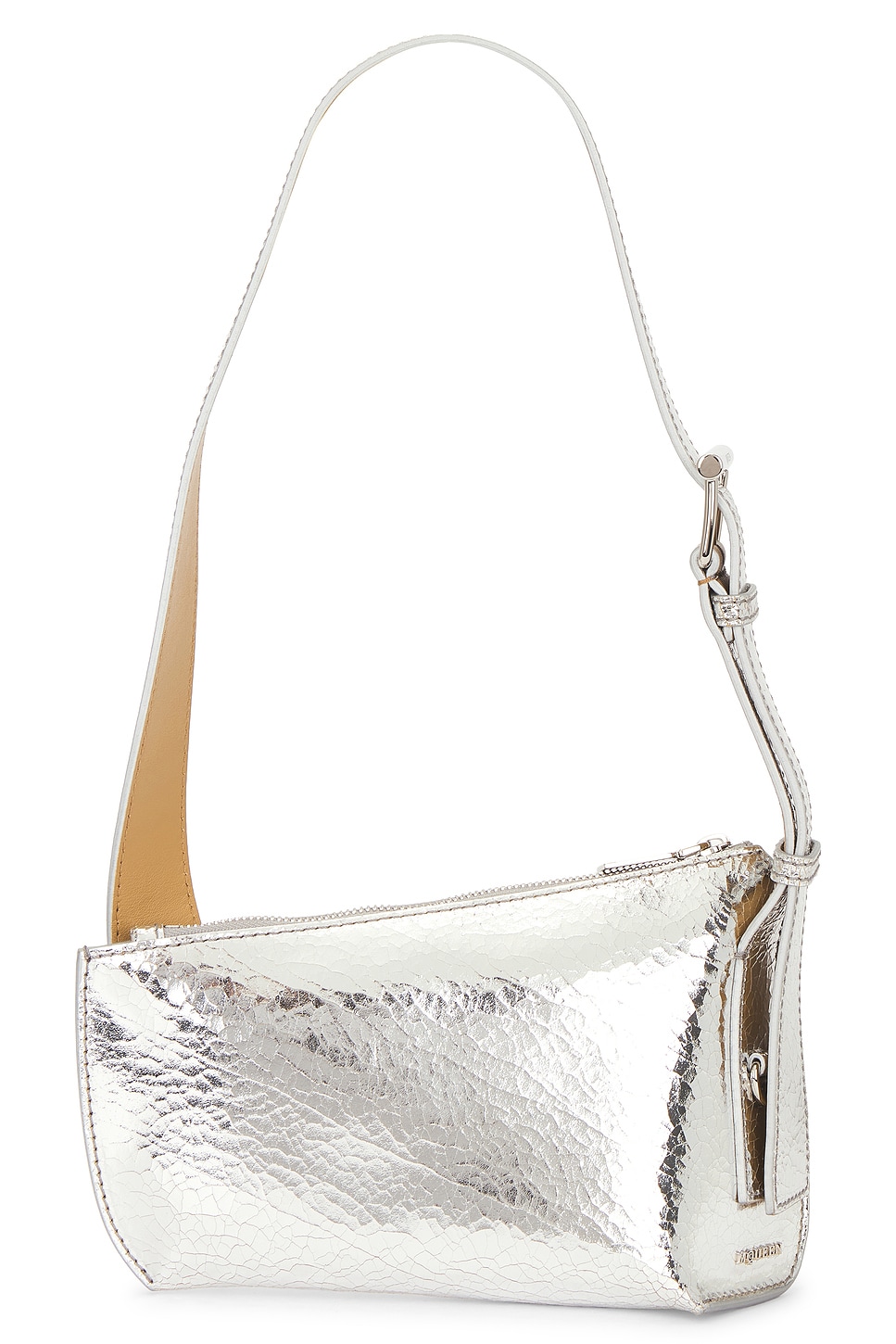 Sling Shoulder Bag in Metallic Silver