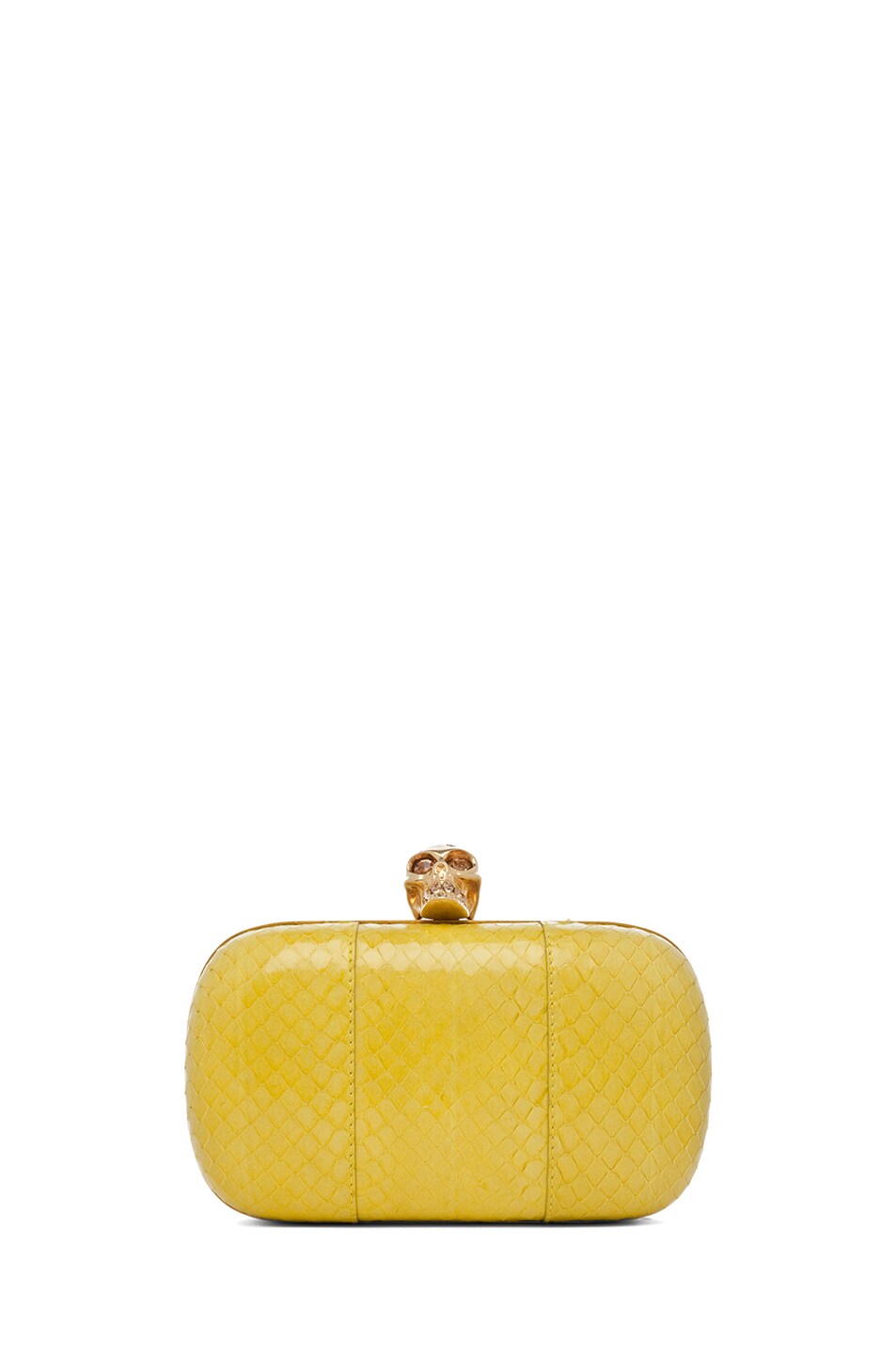 Image 1 of Alexander McQueen Whips Classic Skull Box Clutch in Bright Yellow