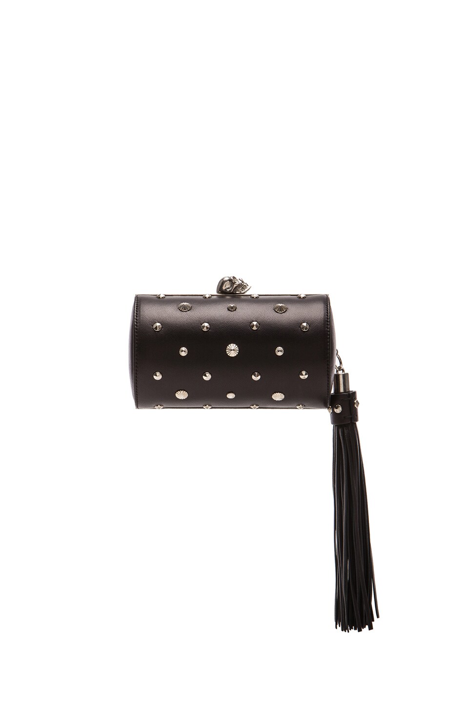 Image 1 of Alexander McQueen North South Skull Studded Nappa Clutch in Black