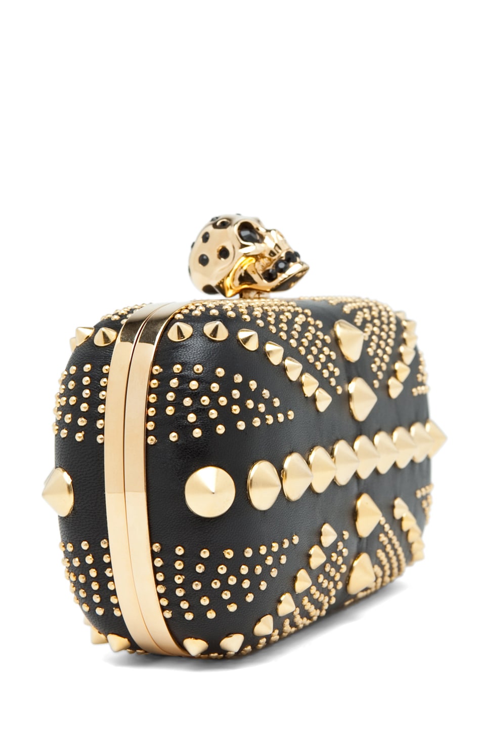 Alexander McQueen Classic Skull Clutch in Black FWRD