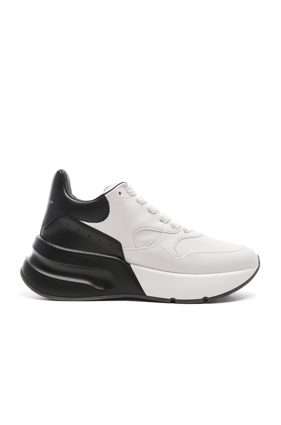 Image 1 of Alexander McQueen Two Tone Platform Sneakers in Optic White & Black