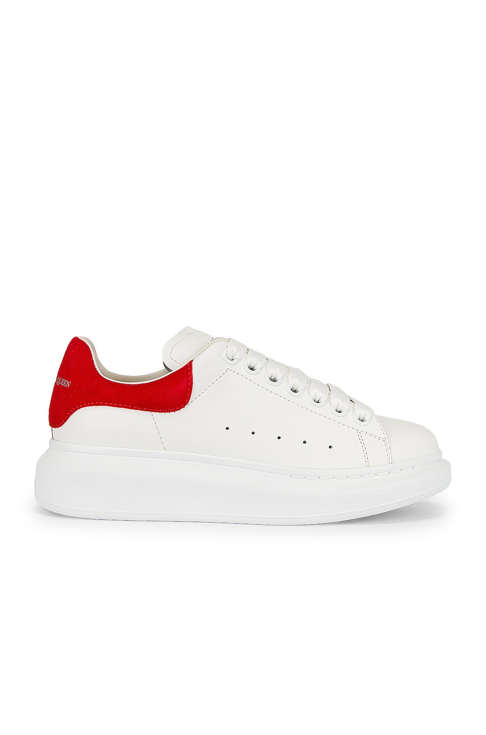 Image 1 of Alexander McQueen Oversized Sneakers in White & Lust Red
