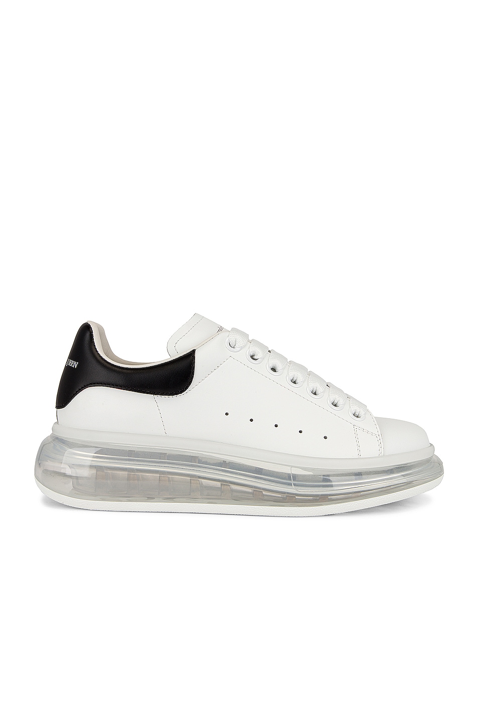 Image 1 of Alexander McQueen Lace Up Sneakers in White & Black