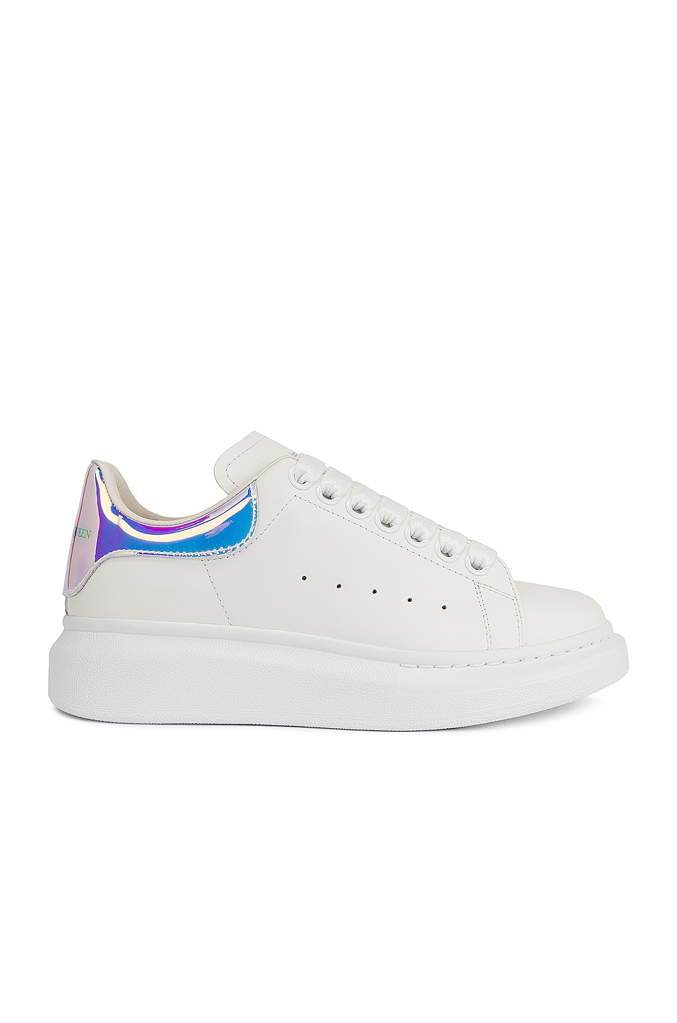 Image 1 of Alexander McQueen Lace Up Sneakers in White & Shock Pink