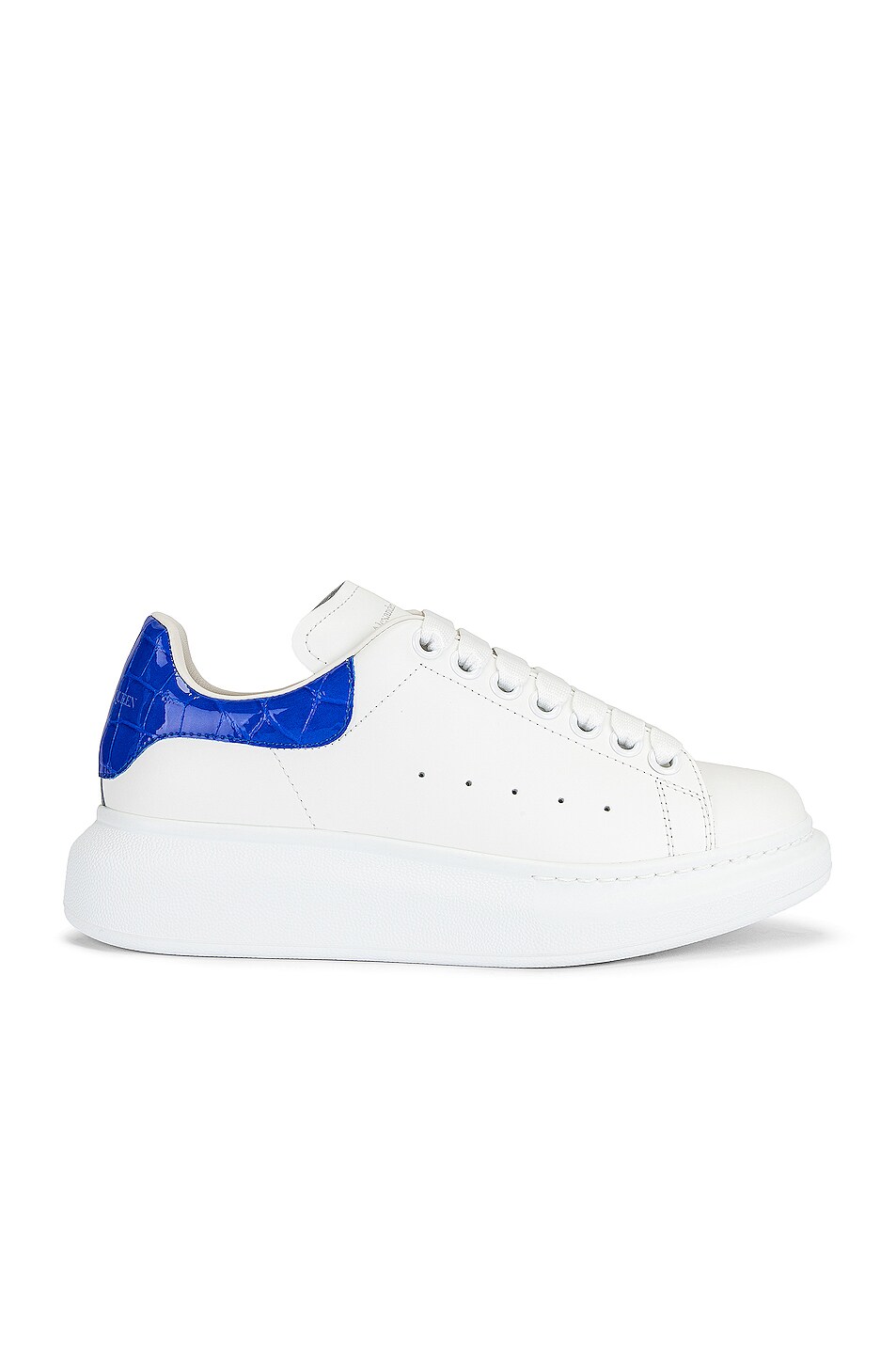 Image 1 of Alexander McQueen Lace Up Sneakers in White & Ultramarine