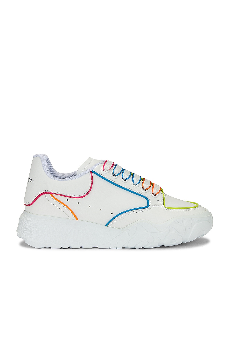 Image 1 of Alexander McQueen Leather Sneakers in White & Multi