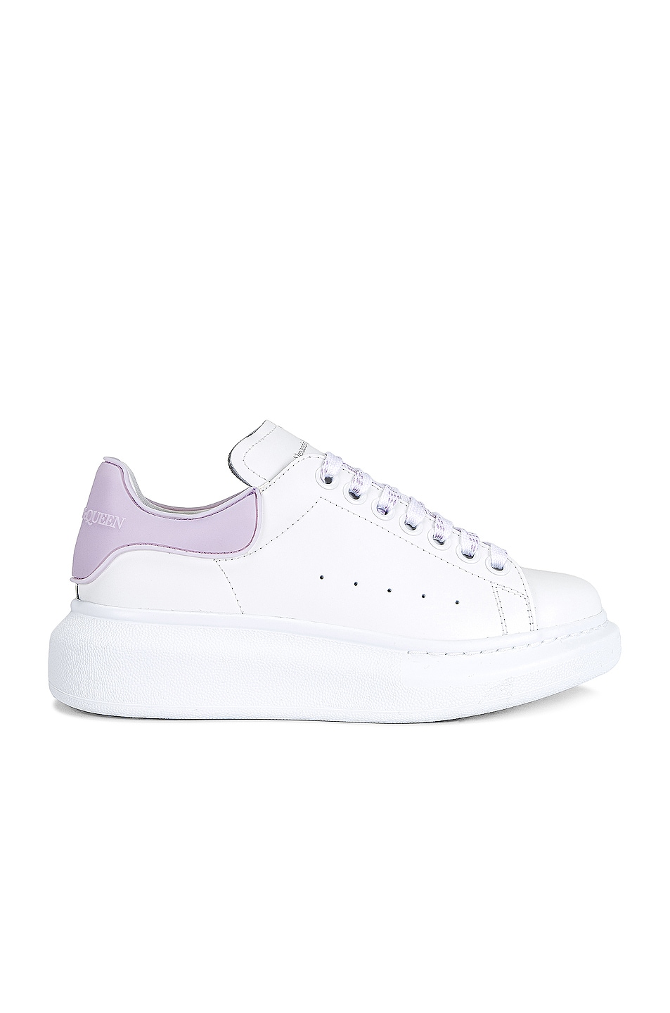 Image 1 of Alexander McQueen Oversized Sneakers in White & Lilac