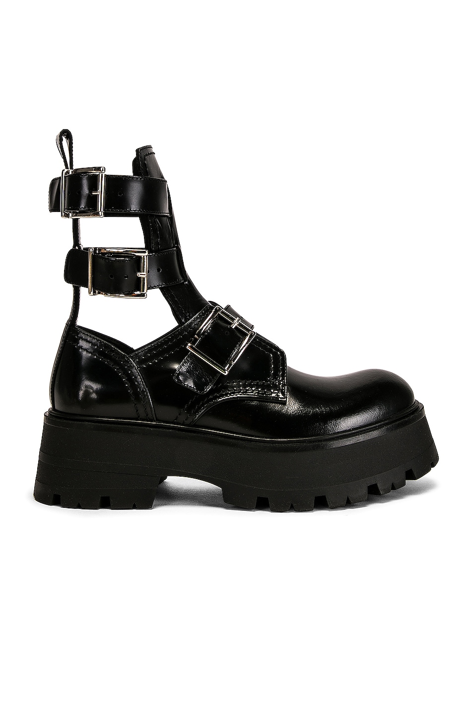 Image 1 of Alexander McQueen Flat Rubber Boots in Black & Silver