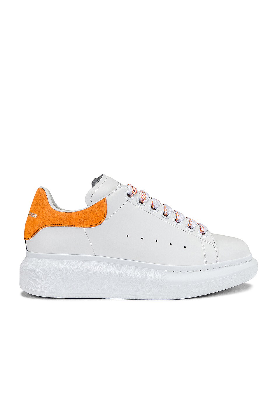 Image 1 of Alexander McQueen Oversized Sneakers in White & Luminous Orange
