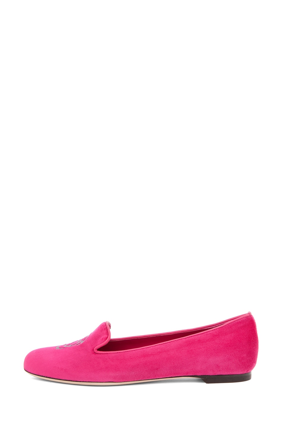Image 1 of Alexander McQueen Velvet Slipper in Pink