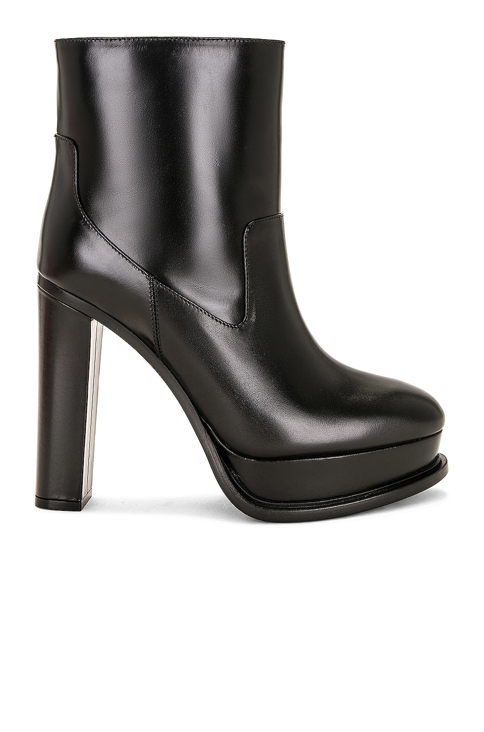 Image 1 of Alexander McQueen Leather Heeled Boot in Black