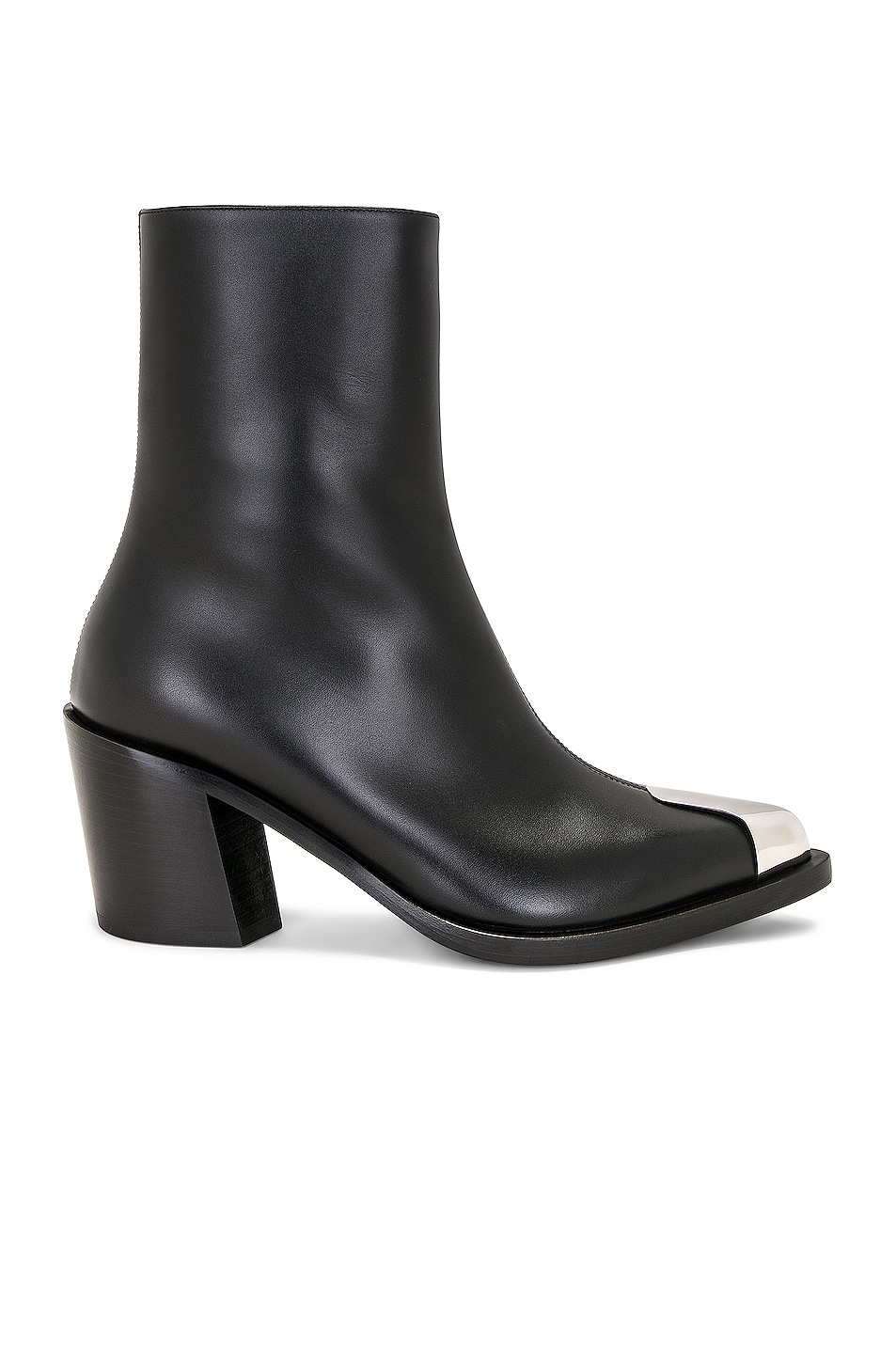 Image 1 of Alexander McQueen Leather Boot in Black & Silver