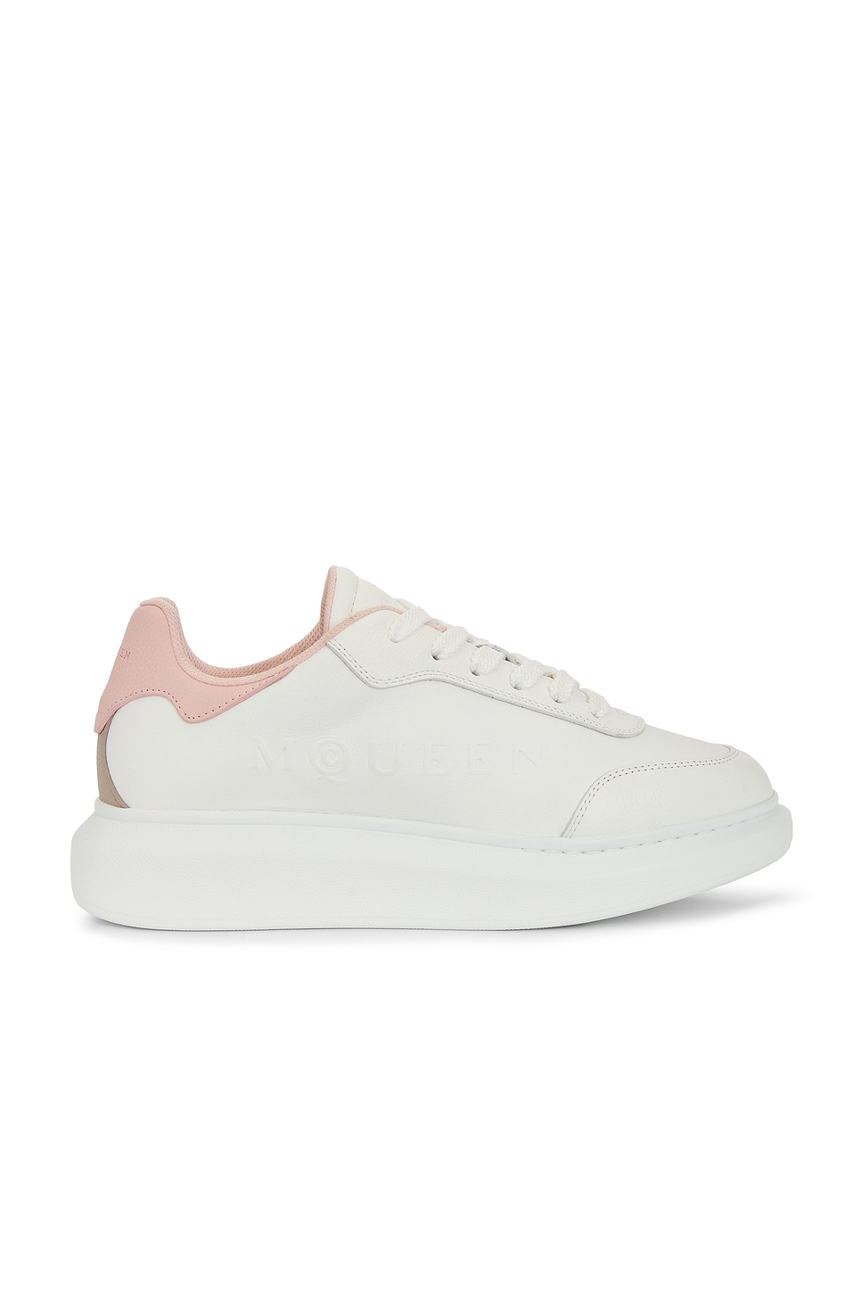 Image 1 of McQueen Oversized Sneaker in White & Pink
