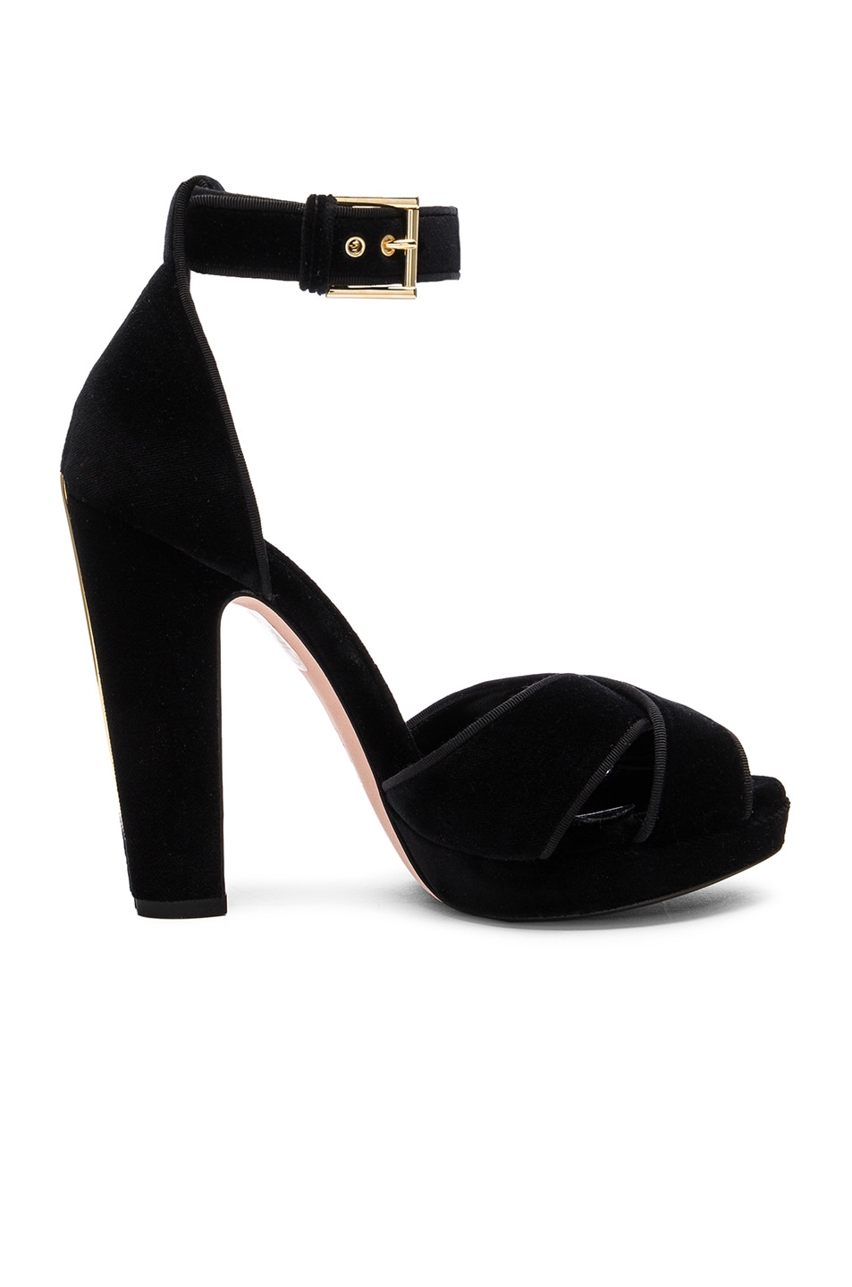 Image 1 of Alexander McQueen Crisscross Heels in Black