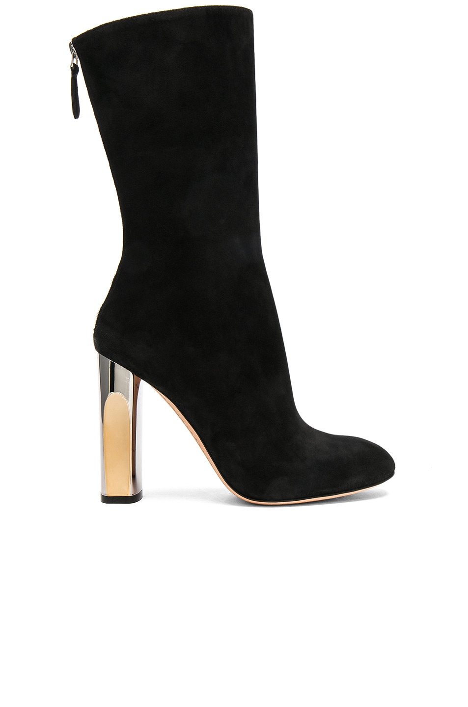 Image 1 of Alexander McQueen Cashmere Suede Tall Heeled Boots in Black