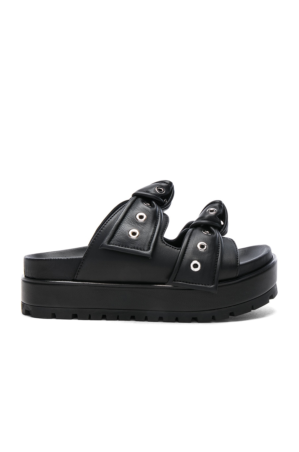 Alexander McQueen Leather Sandals in Black | FWRD