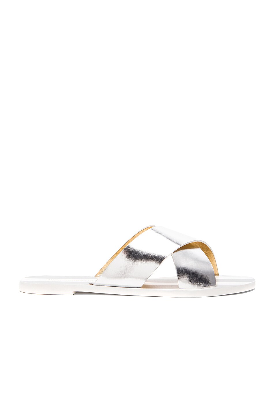 Image 1 of Avec Moderation Stripes Criss Cross Sandal in Silver