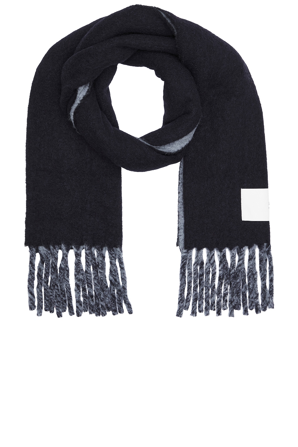 Label Bicolor Scarf in Black