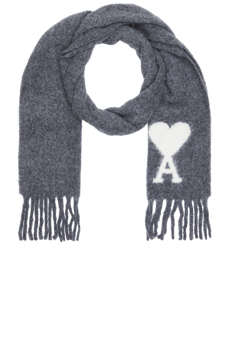 Shop Ami Alexandre Mattiussi Adc Oversize Scarf In Dark Grey