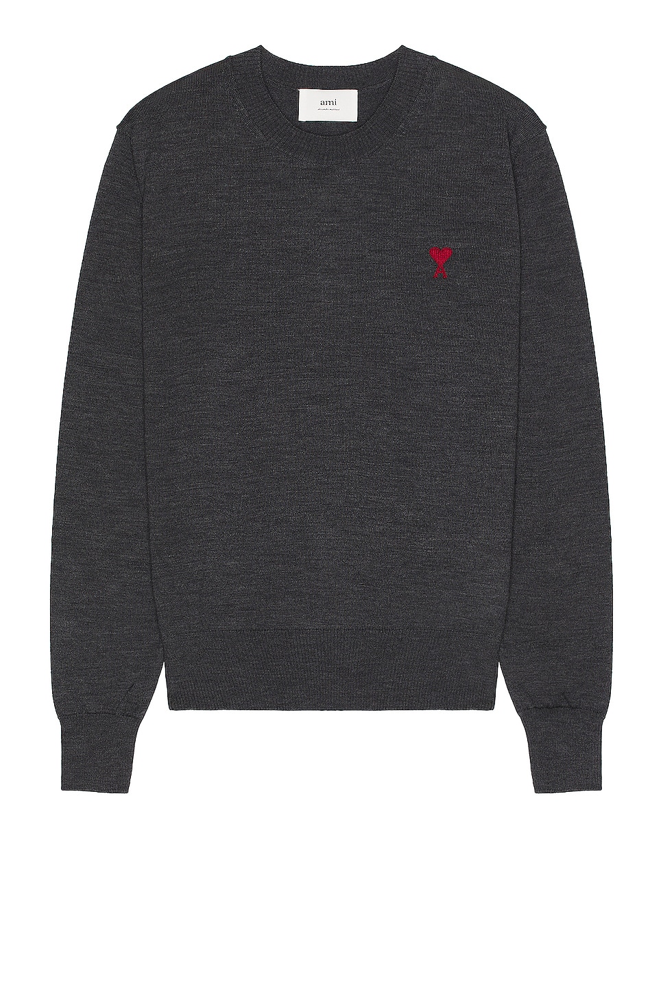 Image 1 of ami ADC Crewneck Sweater in Heather Grey
