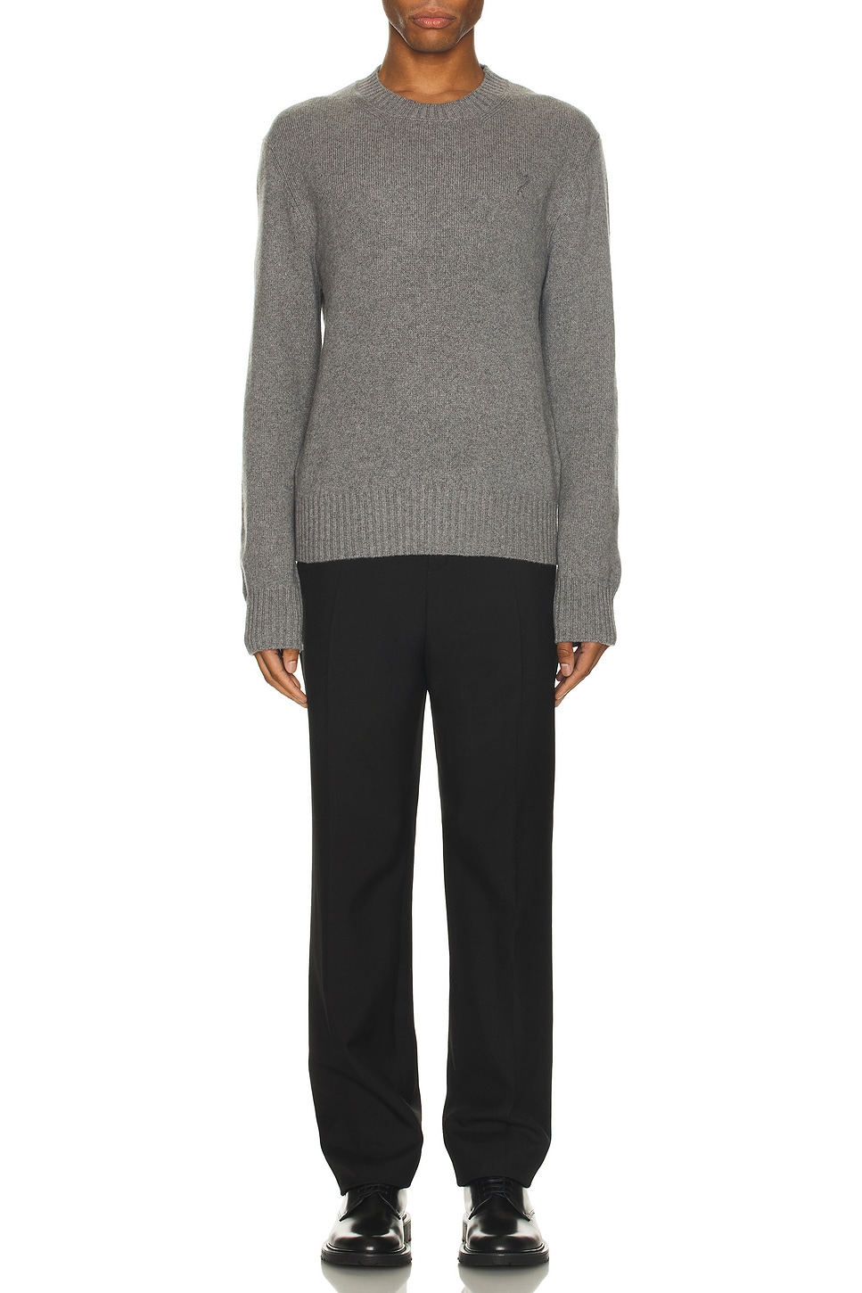 Image 1 of AMI Paris Tonal ADC Sweater in Light Grey