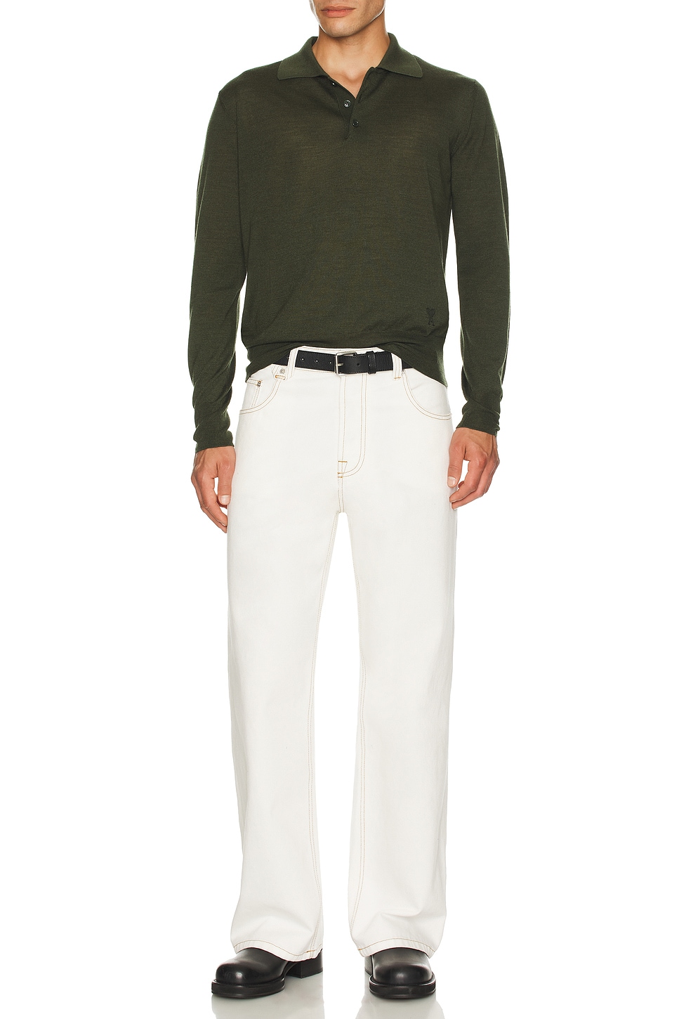 Image 1 of AMI Paris Tonal ADC Polo in Loden