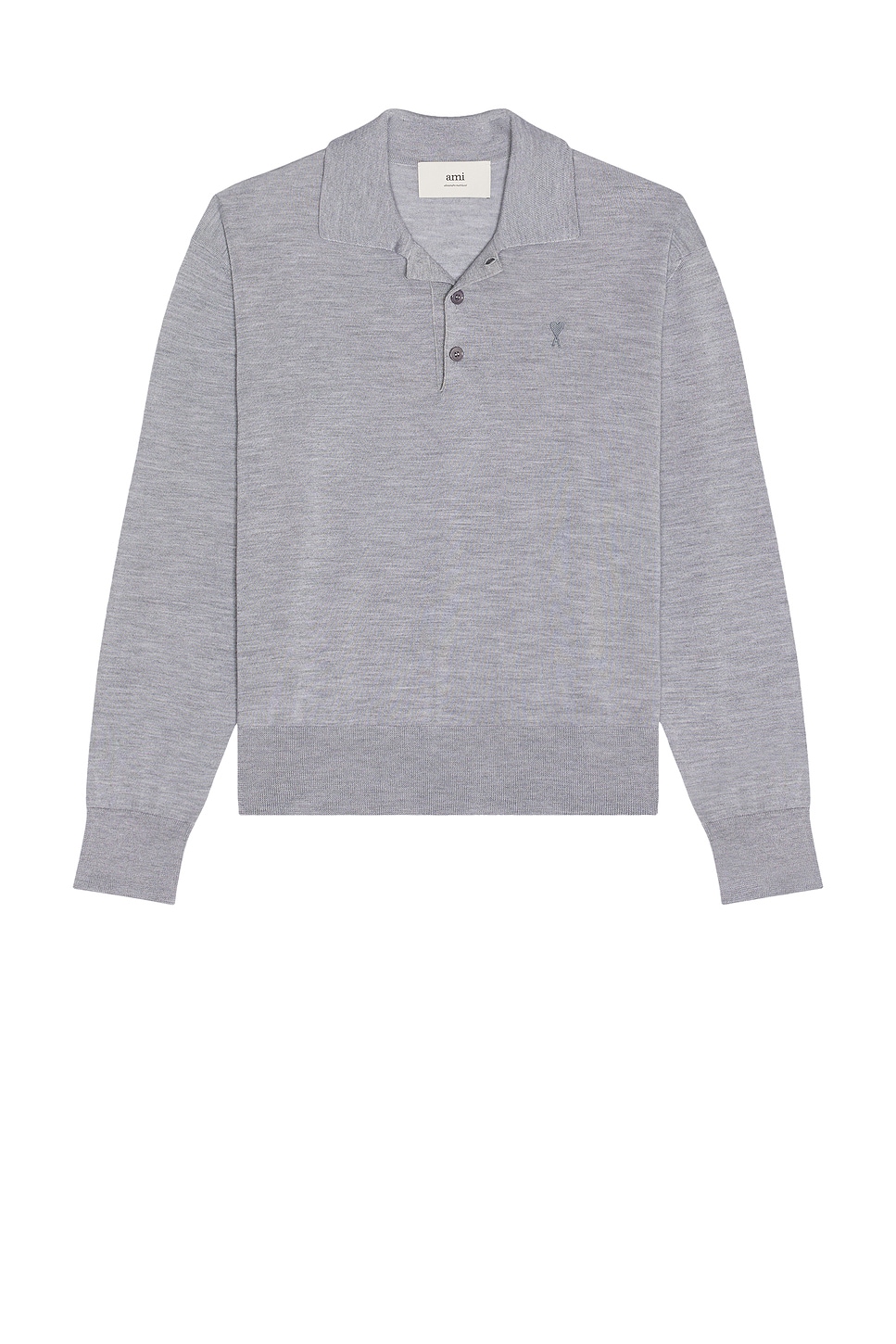 Image 1 of AMI Paris Polo in Grey
