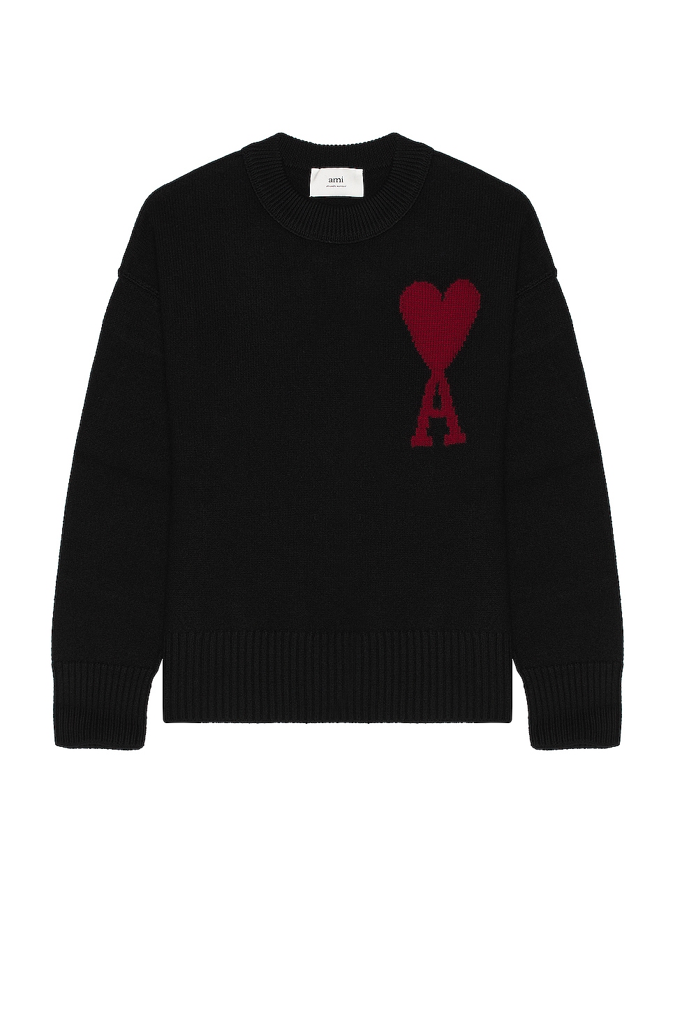 ami Red ADC Sweater in Black & Red | FWRD