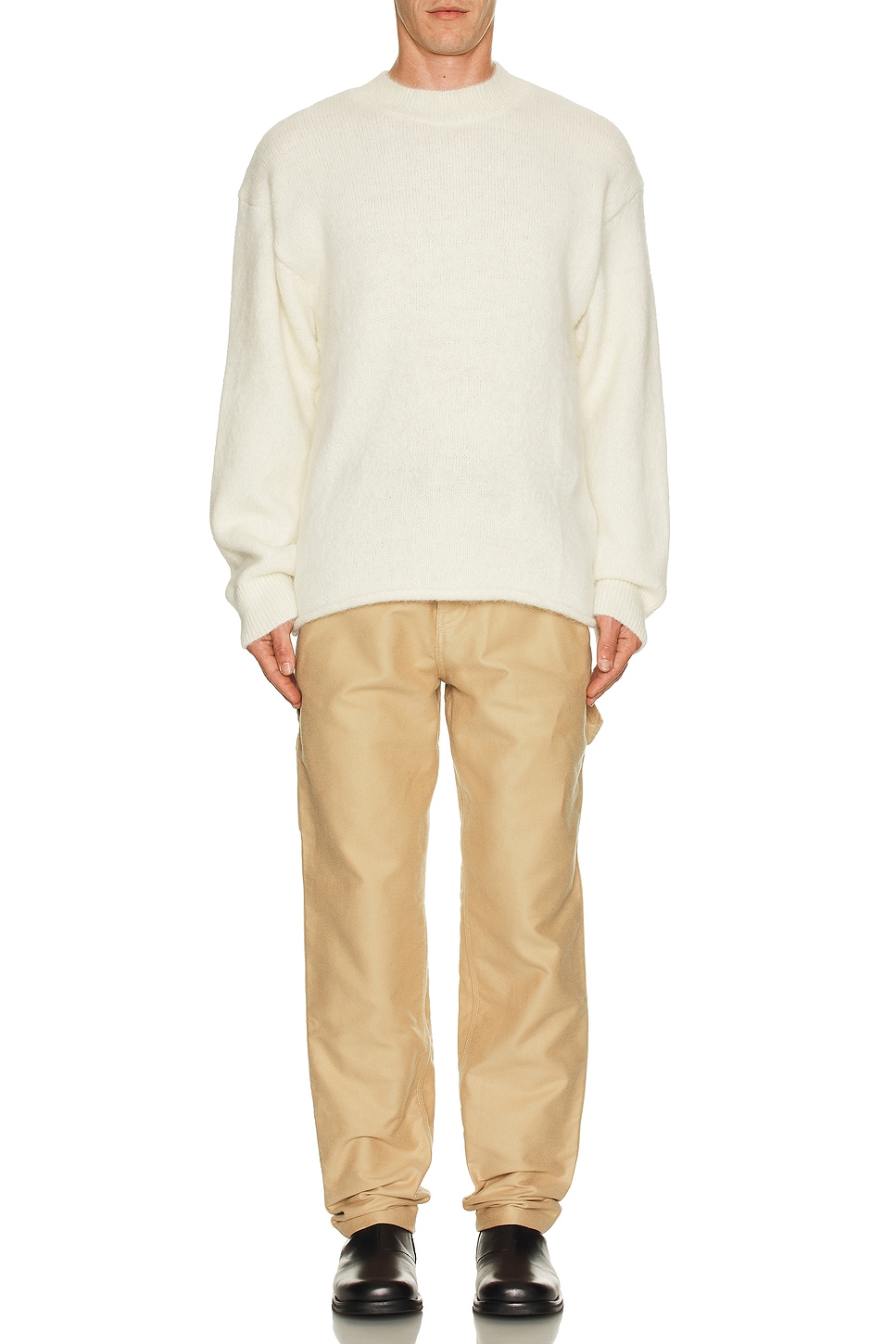 Image 1 of AMI Paris Worker Trousers in Sand