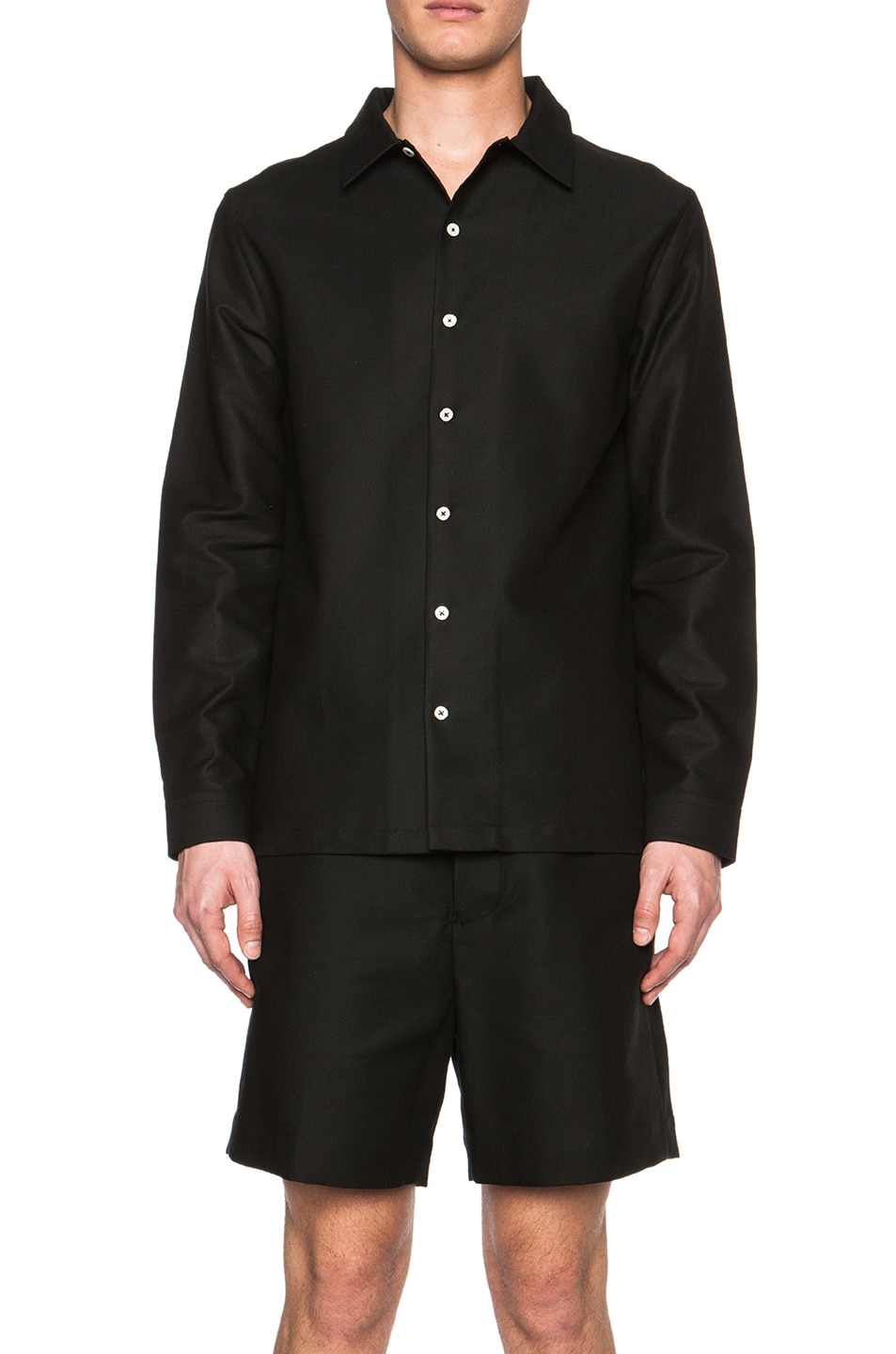 ami Cotton-Blend Overshirt in Black | FWRD