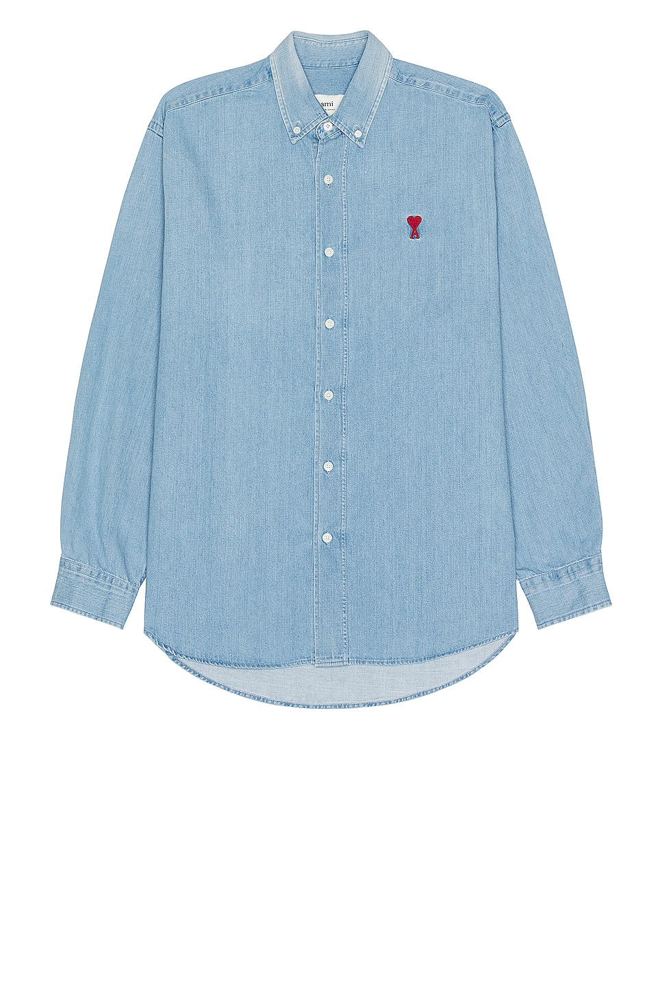 Image 1 of ami Denim Shirt in Used Blue