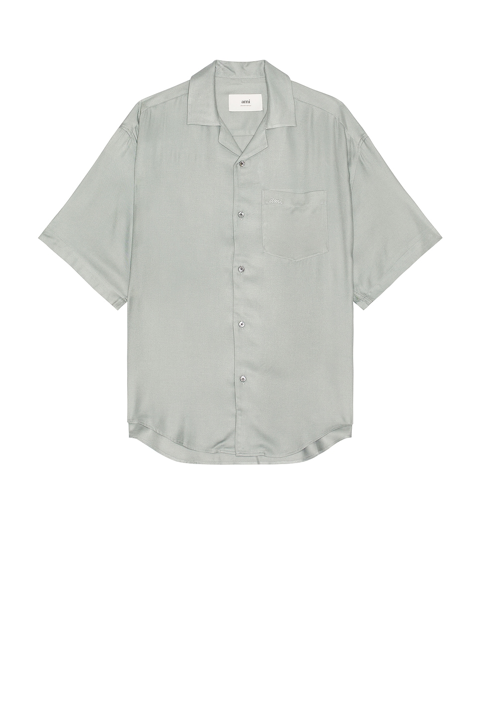 Shop Ami Alexandre Mattiussi Short Sleeves Boxy Shirt In Clay Blue