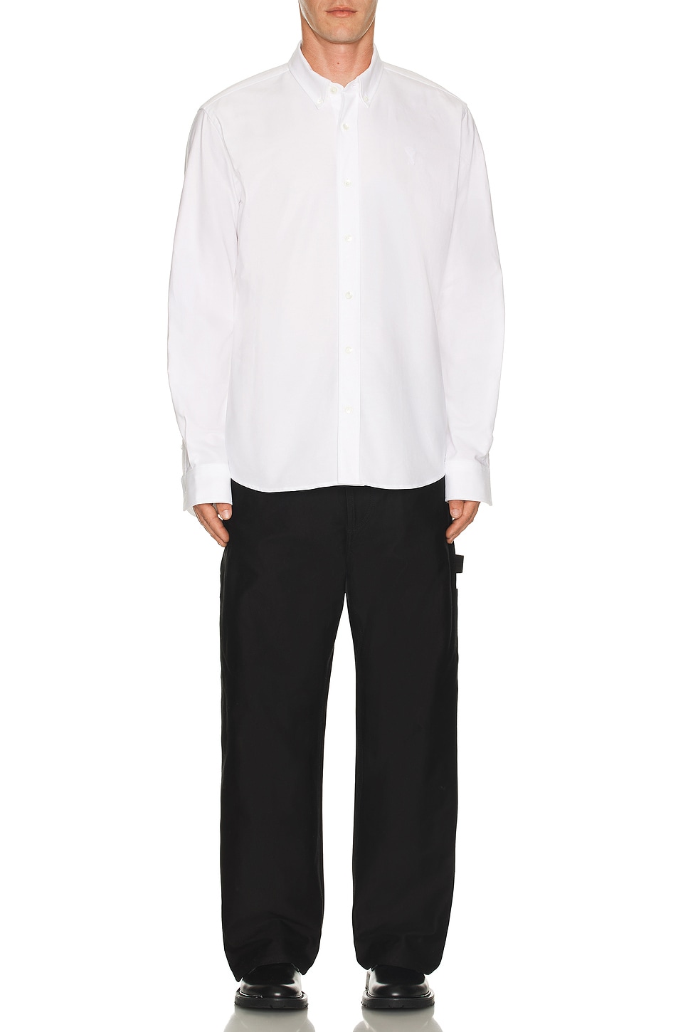 Image 1 of AMI Paris Classic Fit Shirt in Natural White