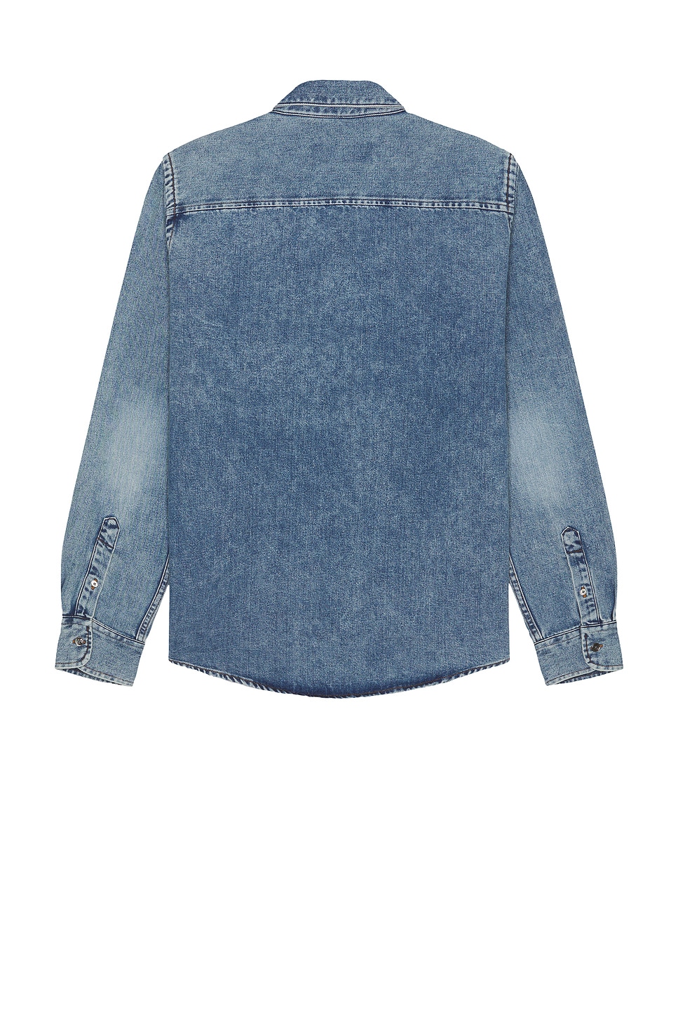 Ami Alexandre Mattiussi Adc Button-down Collar Logo-embroidered Denim Shirt