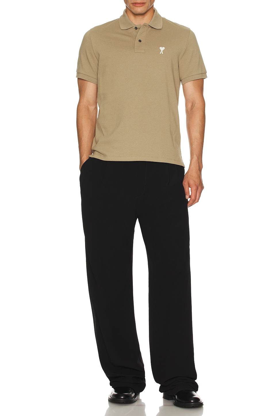 Image 1 of AMI Paris De Coeur Polo Shirt in Laurel